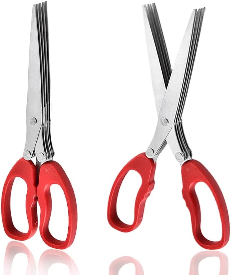 MagiDeal Shredder Scissors Multipurpose Multi-Blade One Size Fits All, Red