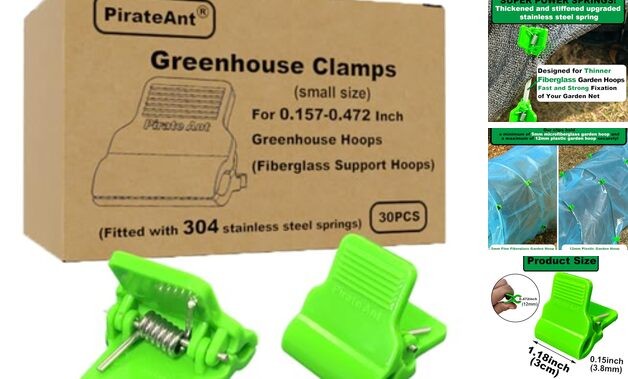Greenhouse Clamps for 0.157 for 0.157-0.472inch Fiberglass hoop(30pcs)