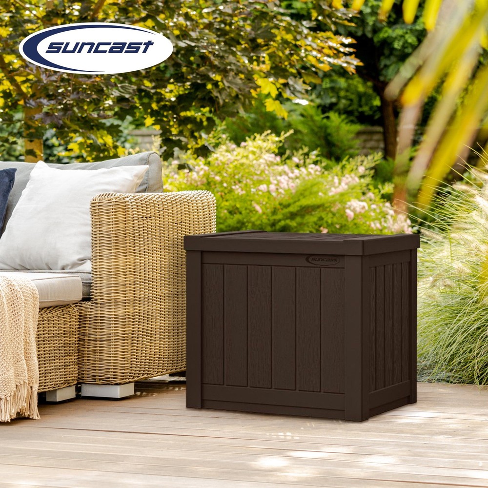 22-Gal. Weather-Resistant Resin Outdoor Storage Deck Box & Bench Java Brown