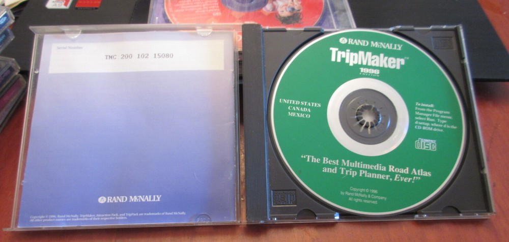 Rand McNally "TripMaker 1996" CD