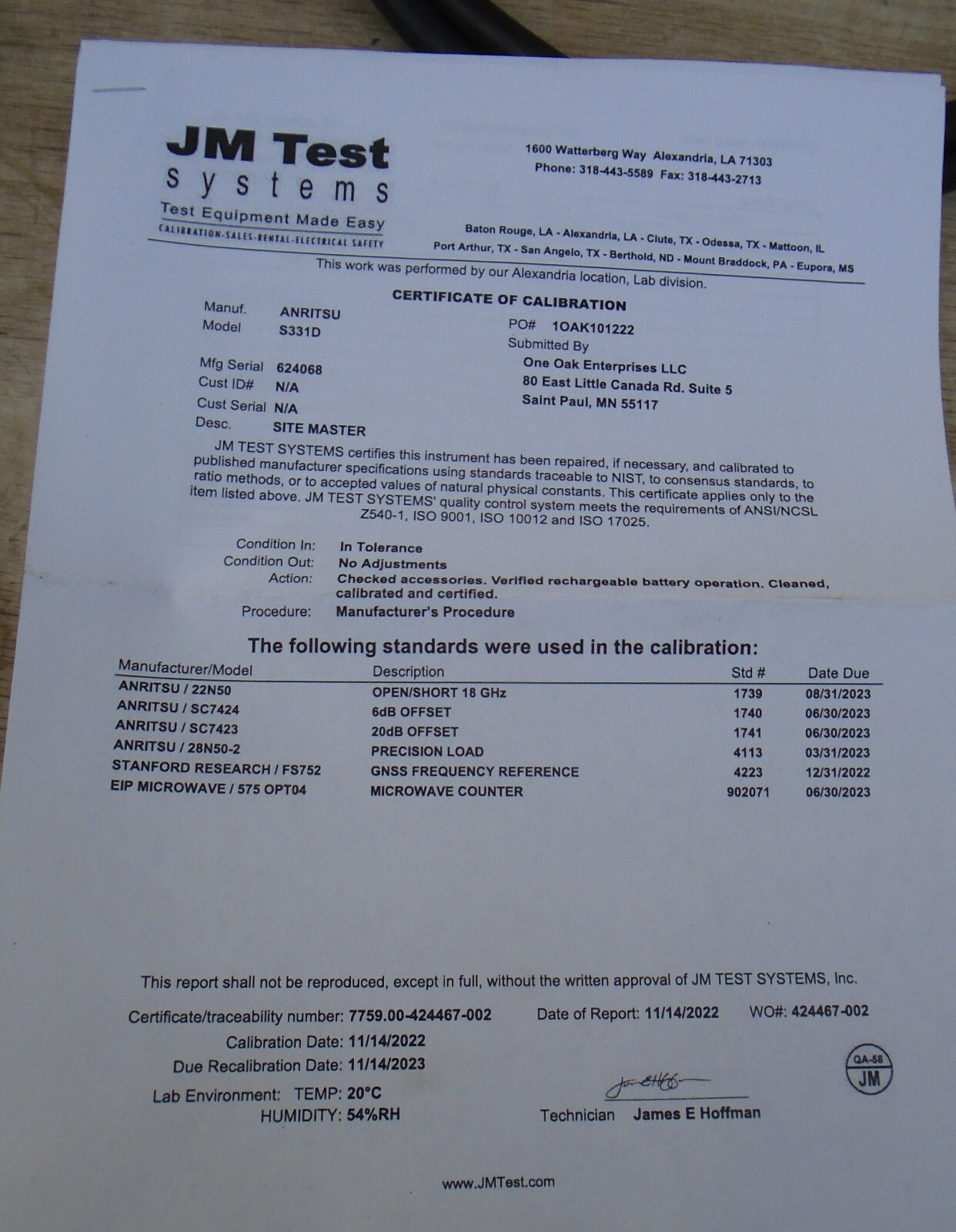 Color Anritsu S331D Site Master Cable and Antenna Analyzer w/Extras 15nnf50-1.5c