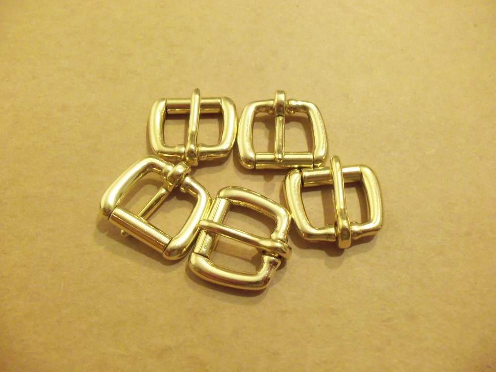 3/4" Solid Brass End Bar Roller Buckles (Pack Of 5)