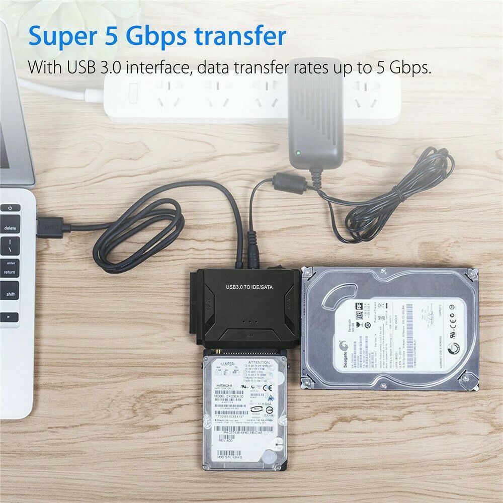 USB 3.0 to IDE & SATA Converter External Hard Drive Adapter Kit 2.5"/3.5" Cable