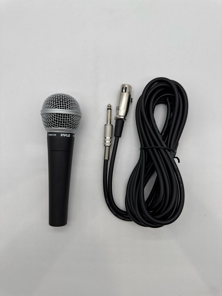 Pyle PDMIC58 Dynamic Cardioid Microphone XLR Cable 15ft Unidirectional Black
