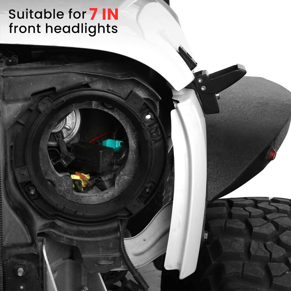 4pcs 7" Headlight Mount Bracket Ring Replacement for 2007-2018 Jeep Wrangler JK