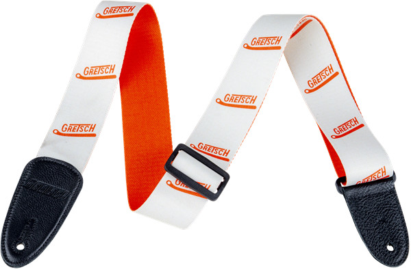 Gretsch Vibrato Arm Pattern Guitar Strap White and Orange