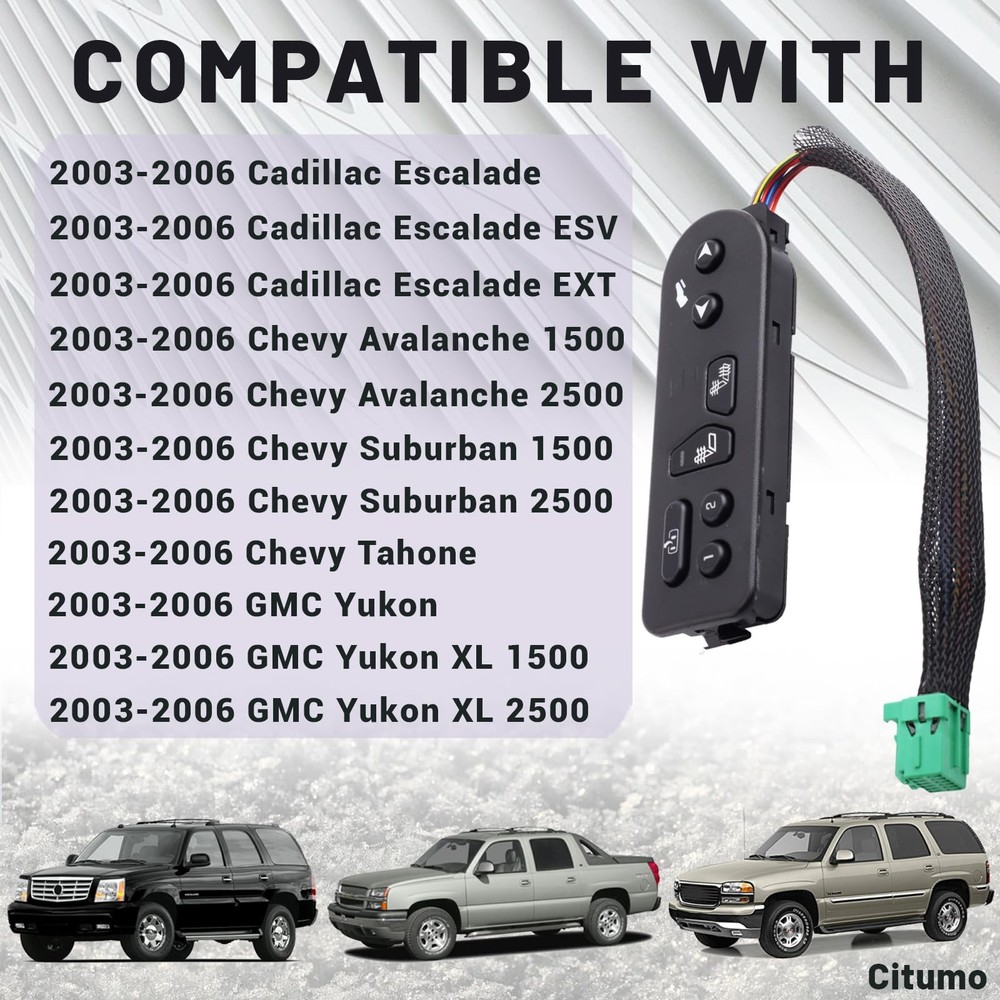 Silverado/Escalade Driver Side Seat Switch with Pedal Height Adjustment