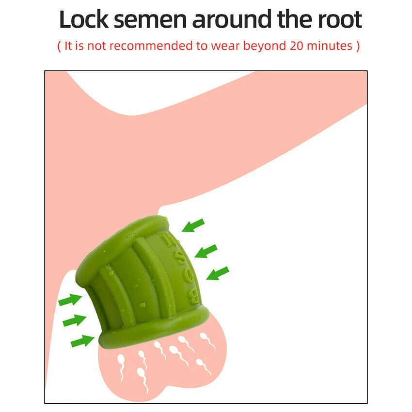 Men Scrotum Squeeze Ring Chastity Cage Ball Stretcher Enhancer Delay Ejaculation
