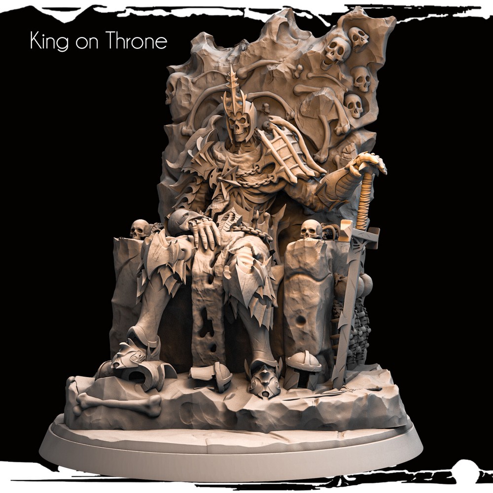 Dungeons & Dragons NPC Enemy Playable Character - Skeleton King - Throne