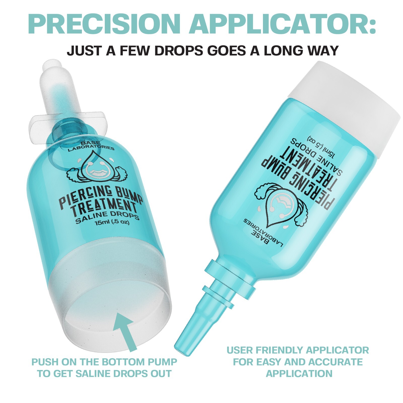 Base Labs Piercing Bump Treatment Saline Drops | Keloid Removal Drops | 15ml