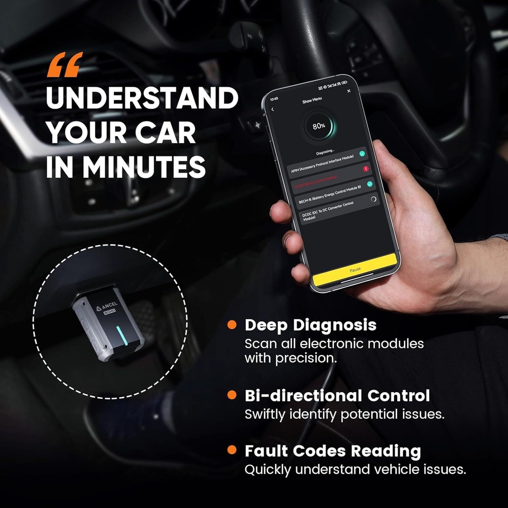 ANCEL Echo OBD2 Scanner Bidirectional All System Diagnostic Tool Oil Reset EPB