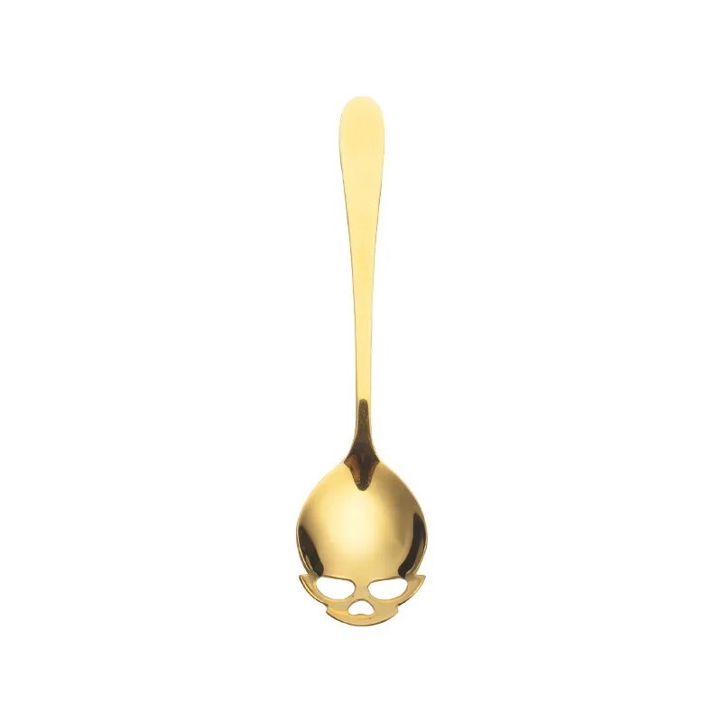Coffee Spoon Skull Head Original Silverware Kitchen Utensil Set 3Pcs
