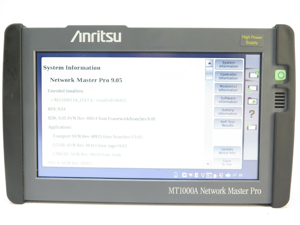 Anritsu MT1000A Network Master Pro Test OTDR MU100020A Module Opt 02, 010, 020