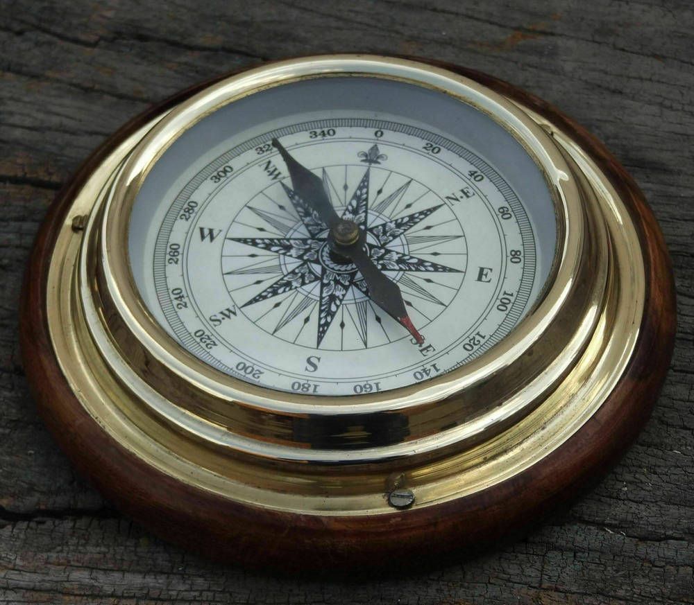 Brass Navigational Compass Nautical Magnetic 6" Ship Compass Boat Desk Compass