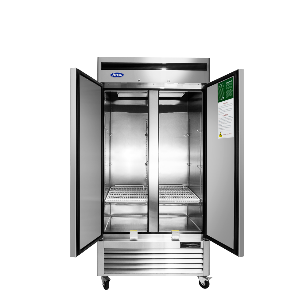 Atosa MBF8506GR Two Solid Door Bottom Mounted Reach-In Refrigerator 2 Section