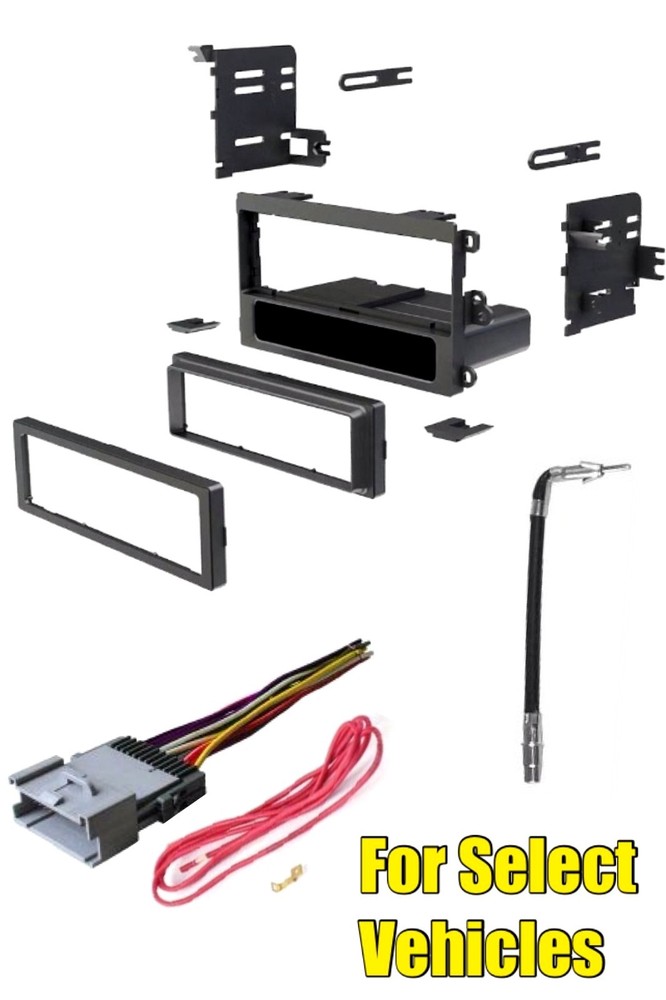 Single Din Car Stereo Radio Dash Kit+Wire Harness+Antenna Adapter for some GM