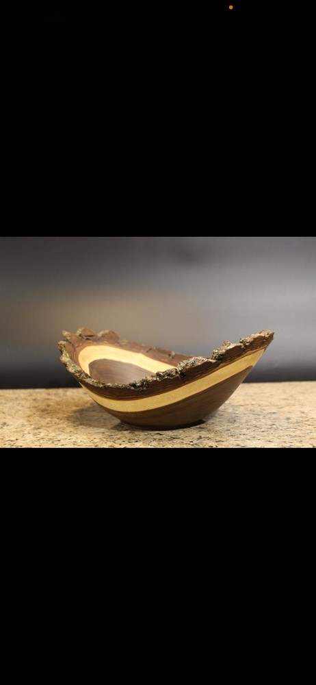 Live edge black walnut artisan bowl.
