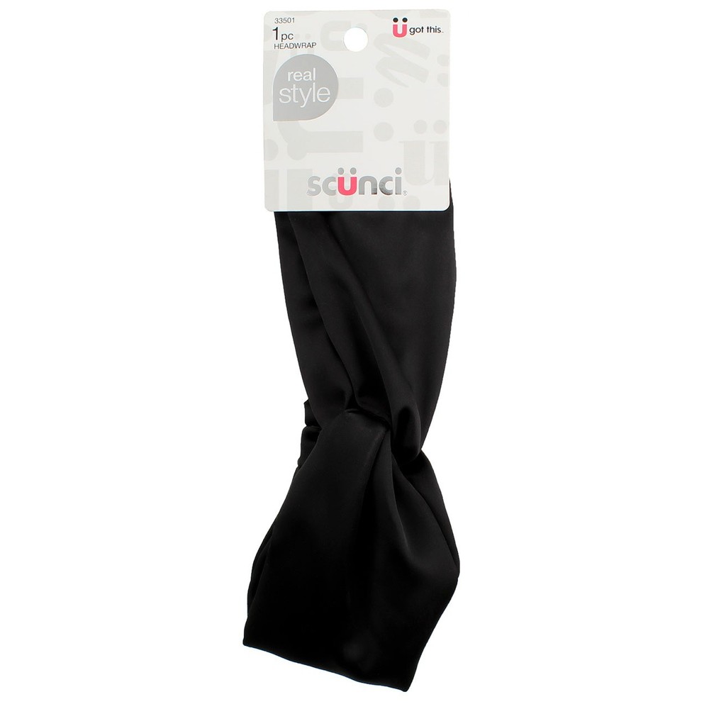 6 Pack Scunci Real Style U Got This Headwrap, Black