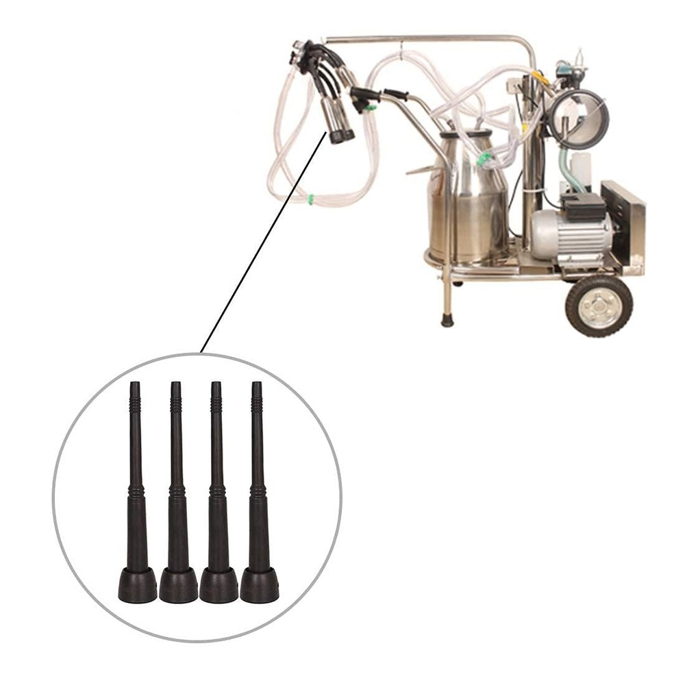 4 PCS Milking Machine Liners Black Soft Rubber Teat Cup Installation Access