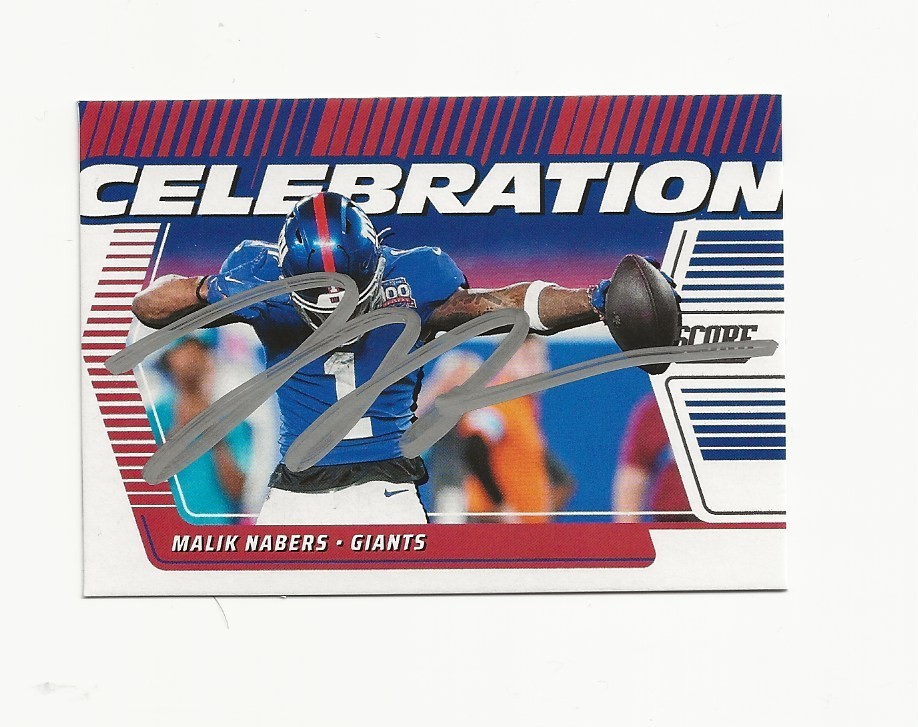 MALIK    NABERS    GIANTS      AUTOGRAPHED    CARD