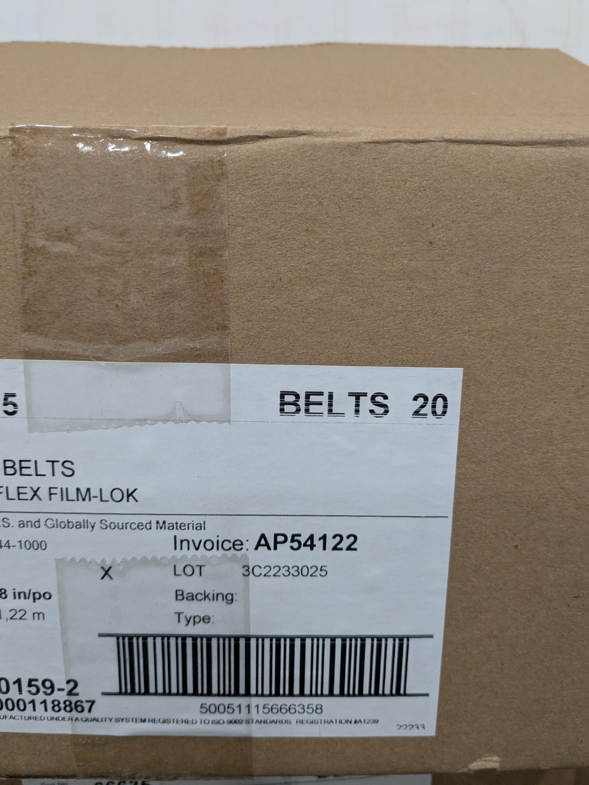 (20) 3M Abrasive Belt: 6" Wide, 48" OAL, 100 Grit, Aluminum Oxide 51115666353