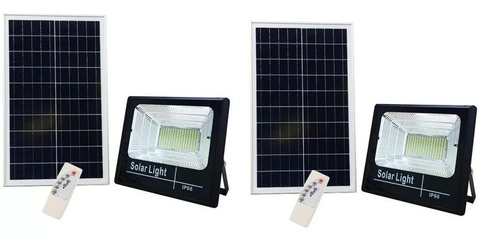 2 x 800W SMD White Light LED Headlights With Solar Panel And Sensor