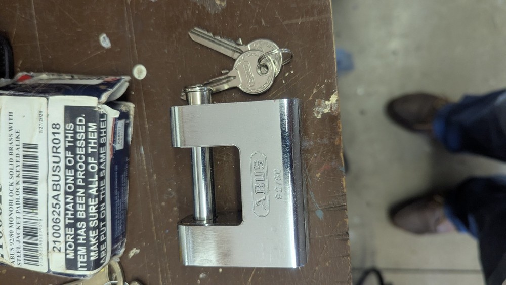 ABUS 92/80 KD U-Shaped Keyed Padlock - Silver