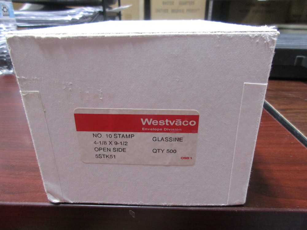 WESTVACO #10 GLASSINE ENVELOPE 4-1/8 X 9-1/2" OPEN SIDE QTY 500 WITH FREE SHP!