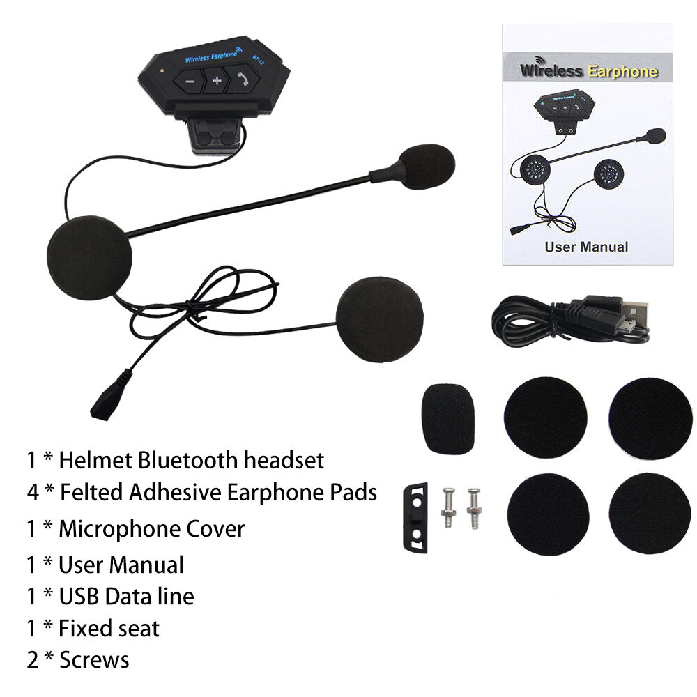 Motorcycle Helmet Intercom Speaker Bluetooth Headset & mic Waterproof Hands-Free