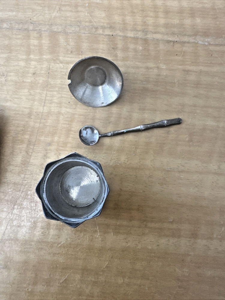 Antique Silver Condiment Caddy Tray Set 6 Piece 1930's