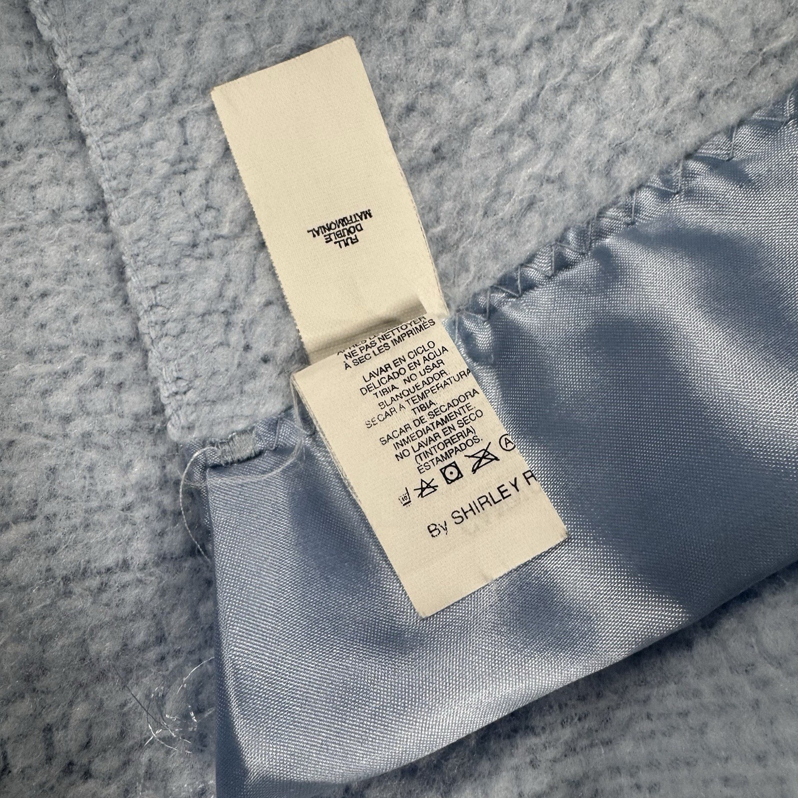 VTG Blue Blanket Thermal Waffle Weave Soft Satin Trim Cannon Mills Co 72x82