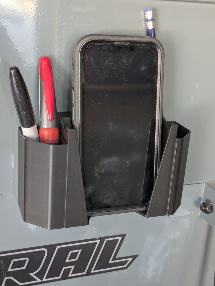 Magnetic Phone Holder For Toolbox With Side Pockets