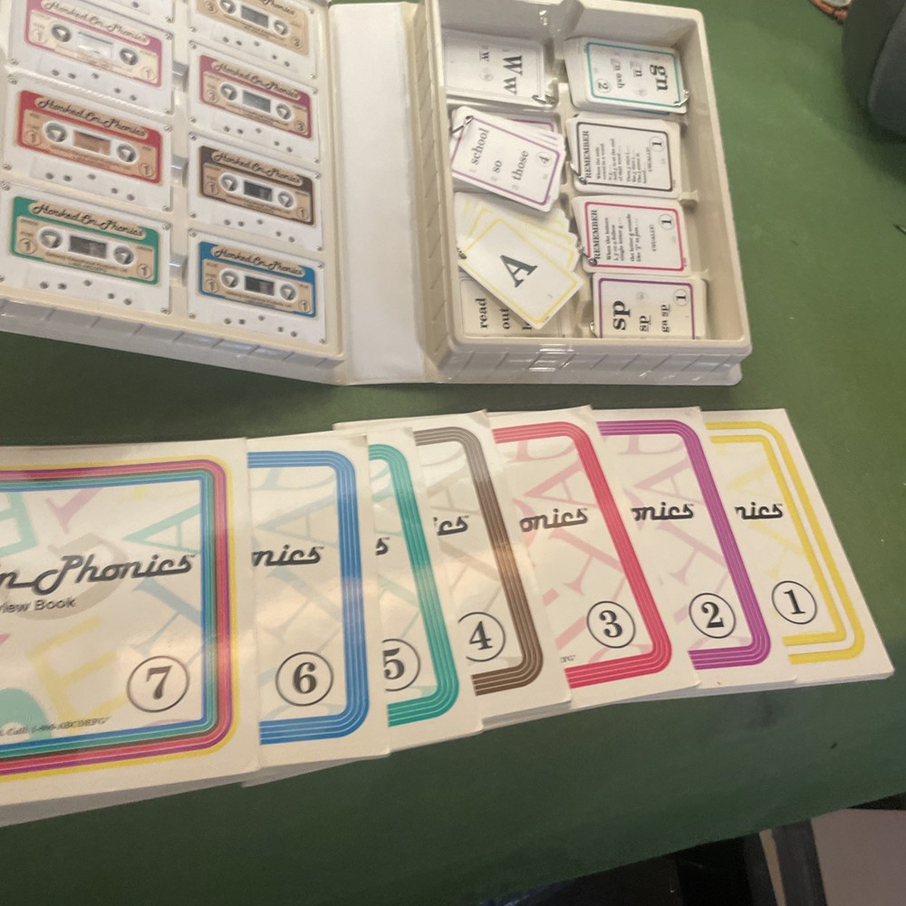Hooked on Phonics 1993 Master Set and Hooked on Math 1992 homeschool aids 99%