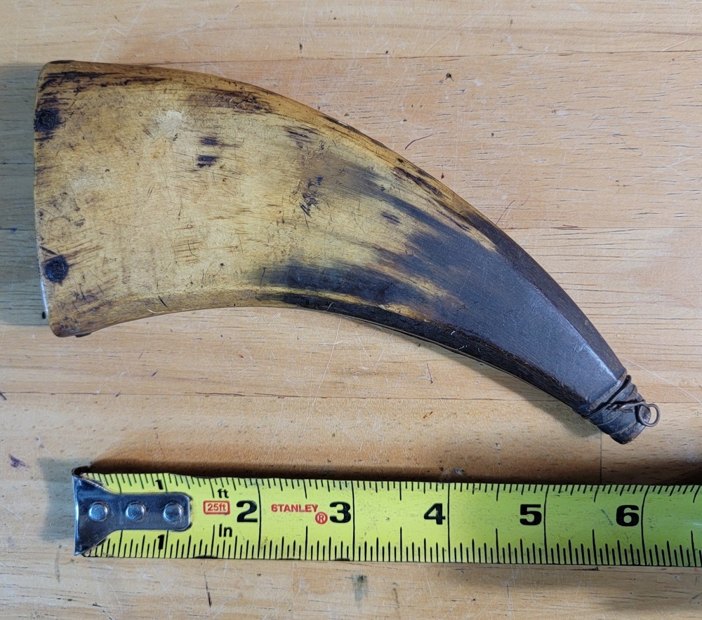 Antique Flat Powder Horn
