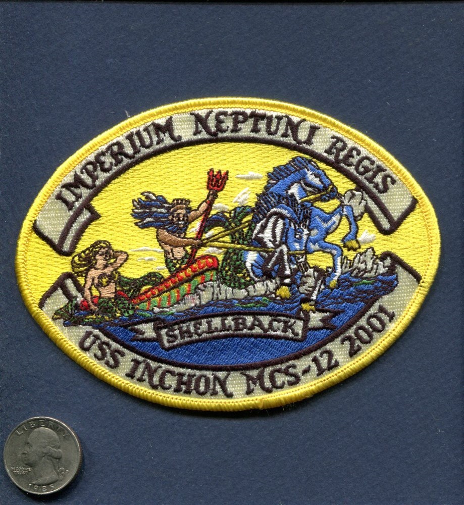 MCS-12 LPH-12 USS INCHON SHELLBACK US NAVY USMC Squadron Landing Ship Patch