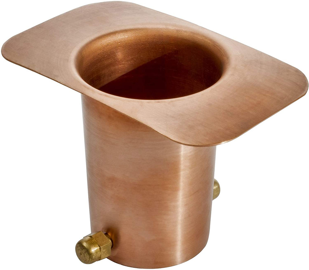 20040 Pure Copper Brass Bolt Rain Chain Gutter Adapter, Stan