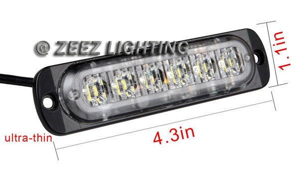 1X White 6 LED Emergency Hazard Flash Warning Caution Beacon Strobe Light Bar#09