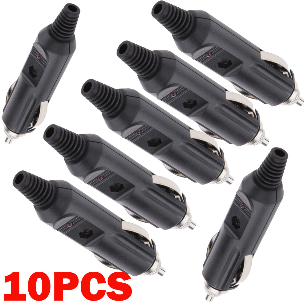 10Pcs 12V Male Car Cigarette Lighter Socket Plug Connector US