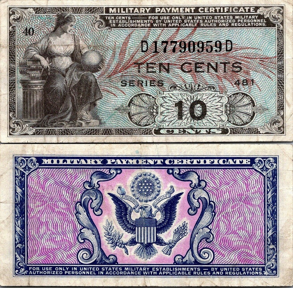 Series 481 10 Cents MPC VF