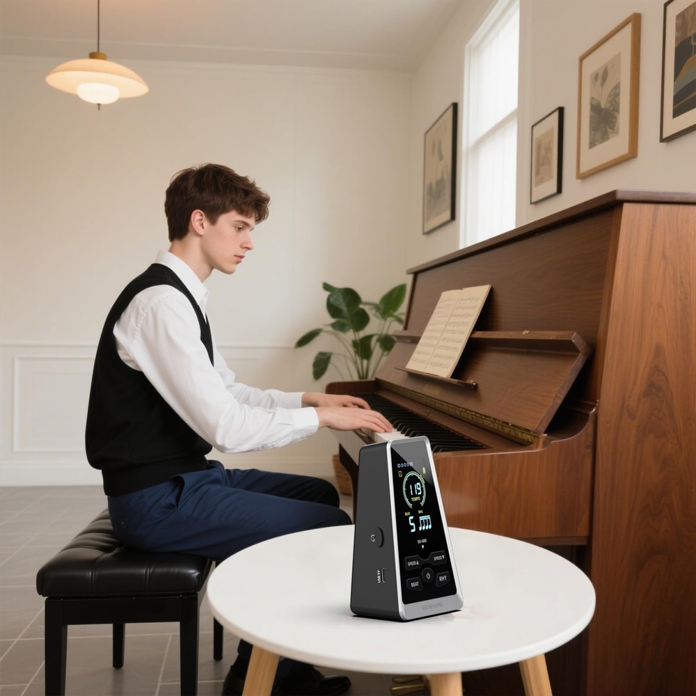 Digital Rechargeable Metronome LCD Voice Beat Control