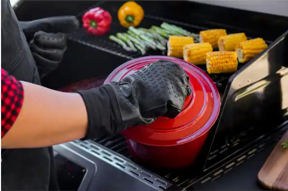 (Pair) Nexgrill Grilling Gloves Black Silicone
