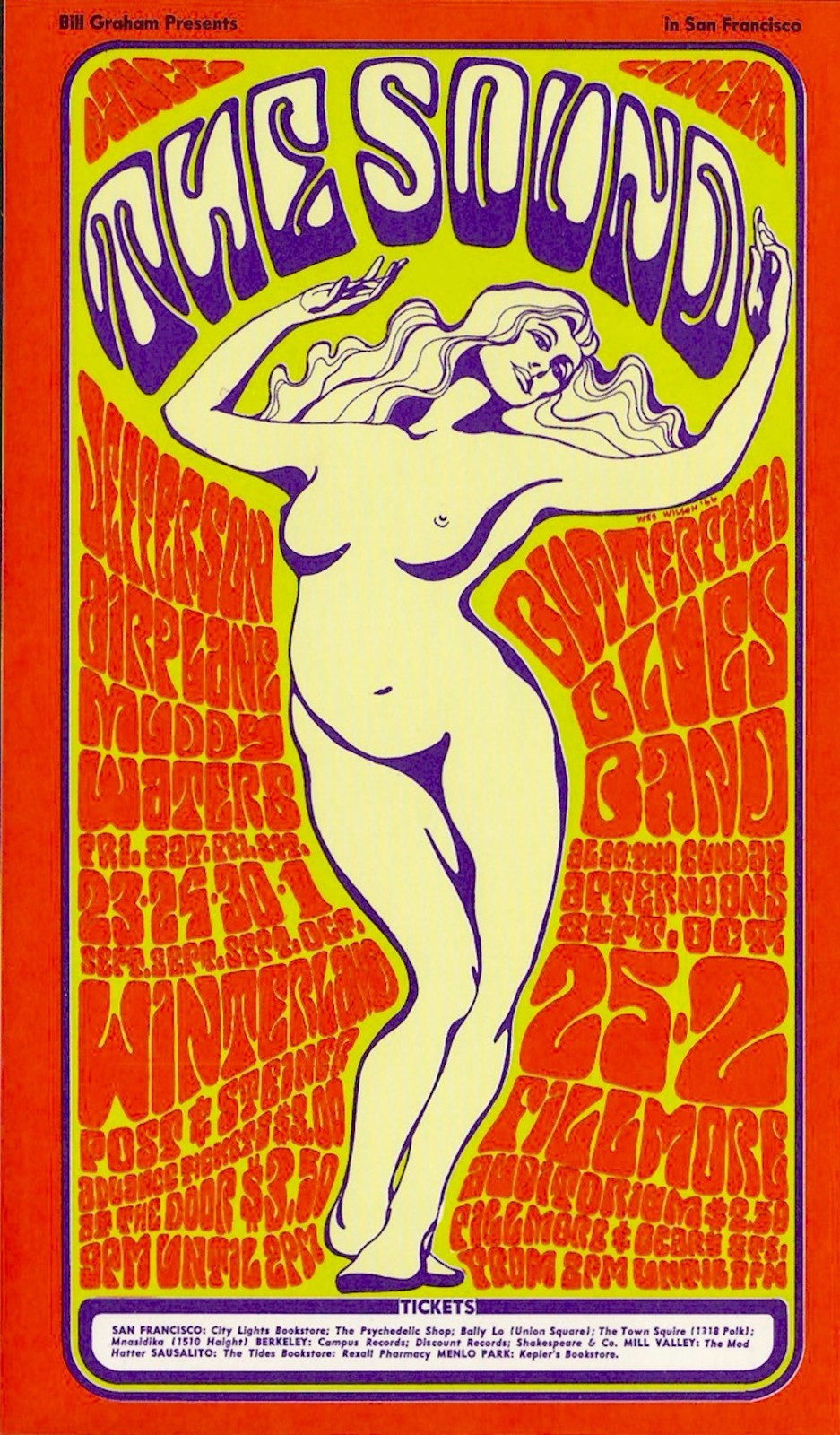 MINT Jefferson Airplane Muddy Waters 1966 BG 29 THE SOUND Fillmore Card