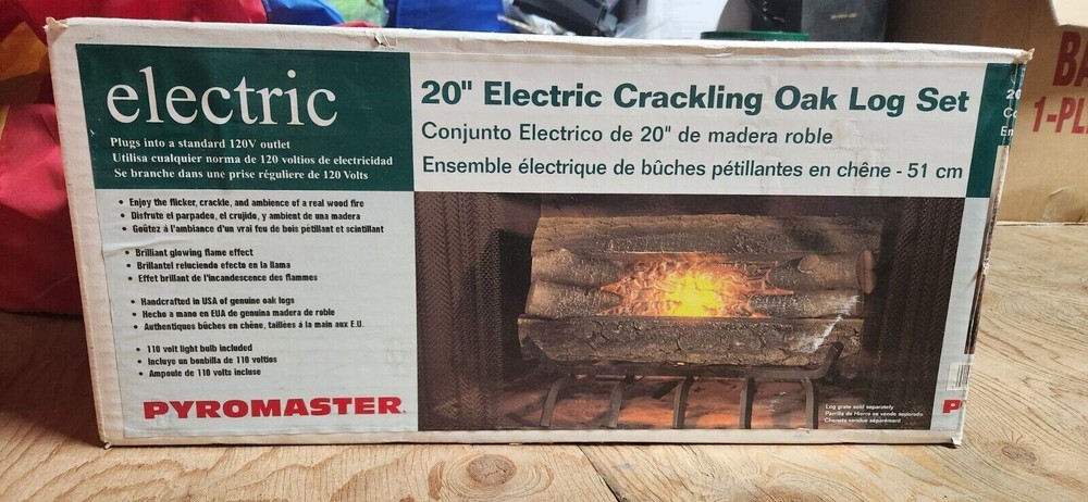 electric 20" crackling oak log set