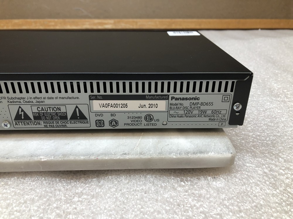 Panasonic DMP-BD655 Blu-Ray Disc Player No AC Adapter & No Remote
