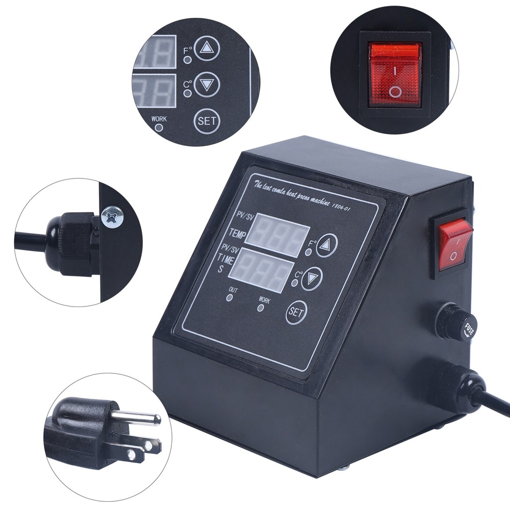 Heat Press Digital Dual Display Control Box-Temperature For Heat Press Machine