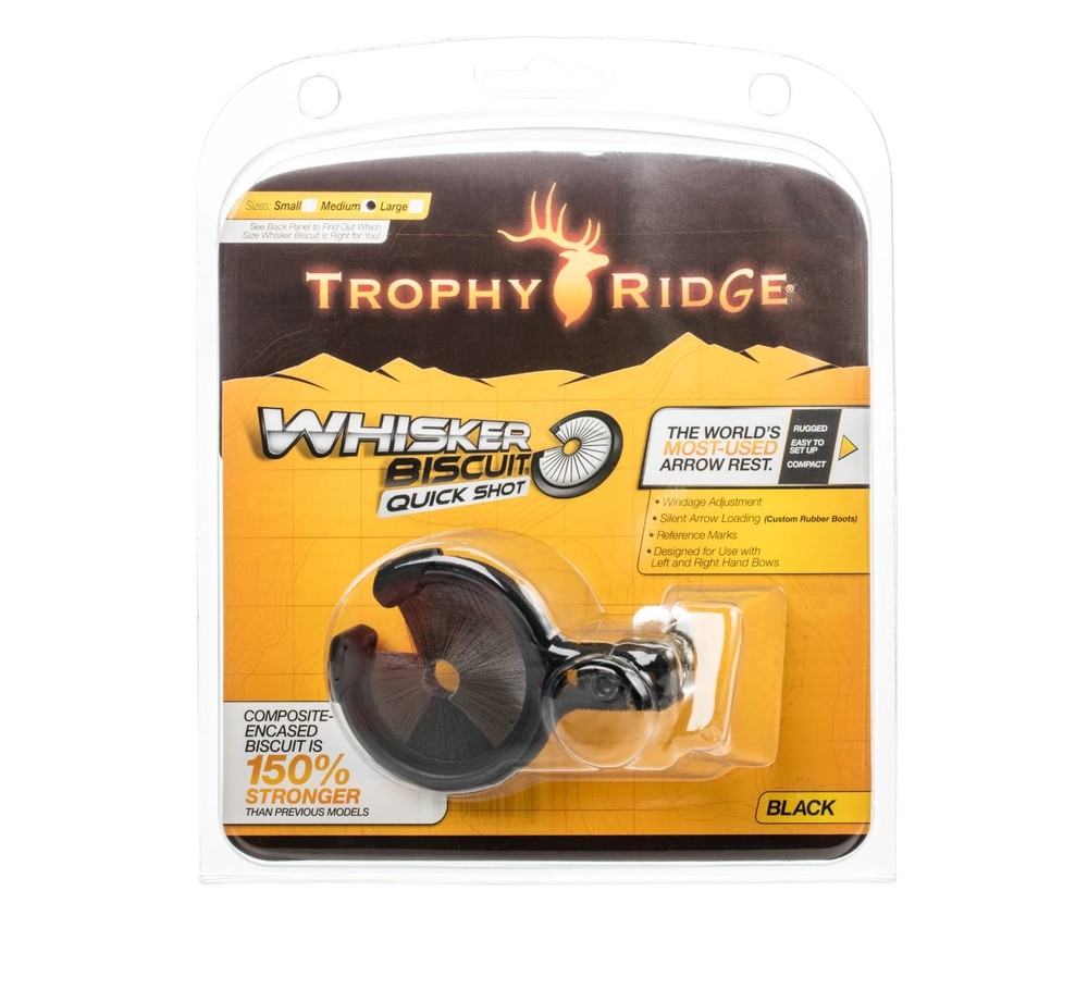 Trophy Ridge Whisker Biscuit Archery Rest, Reversible Mount