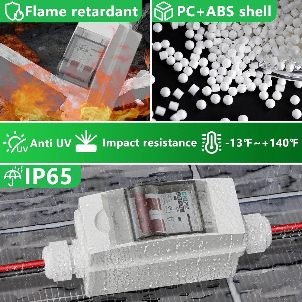 Versatile 32A Disconnect Switch with Waterproof Design - Ideal for Solar Systems