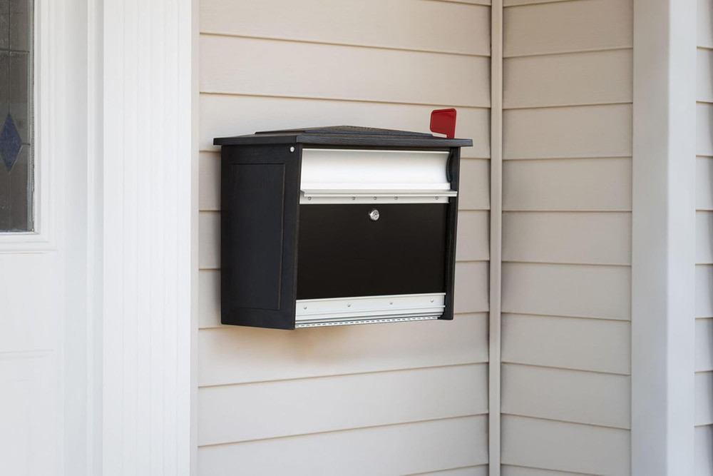Mailsafe™ Locking, Wall-Mounted Mailbox for Outside, Rust-Resistant Plastic & Al