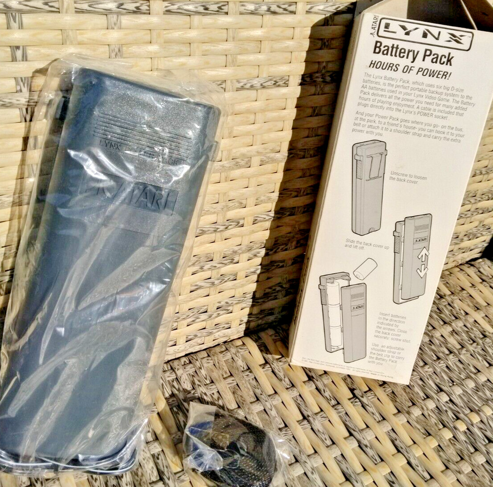 BATTERY PACK (External) Atari Lynx NEW- COMPLETE IN BOX w/ Shoulder Strap