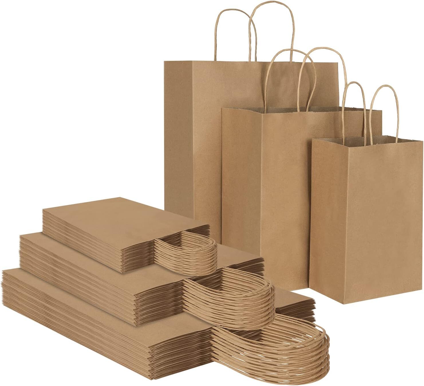 Any Size Kraft Paper Bags Party Shopping Gift Bags with Handles